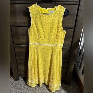 Like New Calvin Klein A-Frame Dress. Size 8. Yellow.